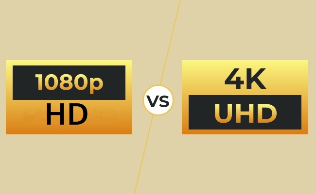 Comparison of UHD vs. HD resolution differences.