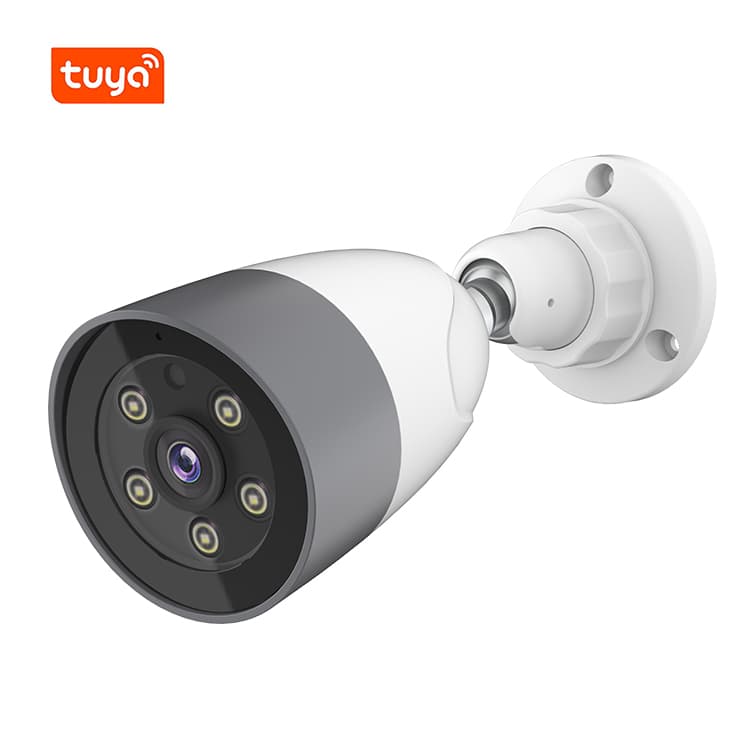 4MP POE bullet camera with full-color night vision, IP67 weatherproof rating, and built-in microphone for clear surveillance