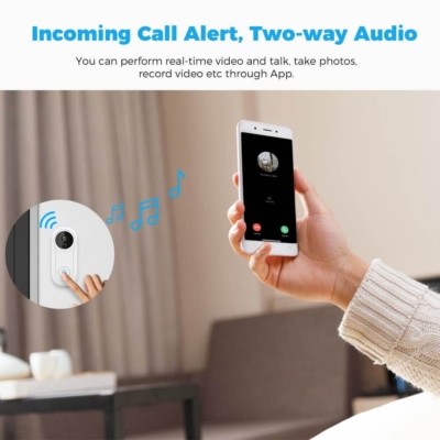 Rechargeable Smart Doorbell Camera package contents including USB cable and manual.