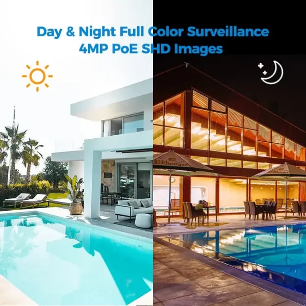Easy installation of 4MP POE bullet camera for outdoor security, plug and play setup.
