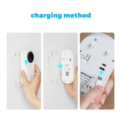 Rechargeable Smart Doorbell Camera with USB Type-C charging por