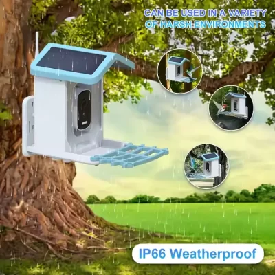Easy installation of solar-powered outdoor bird feeder camera for monitoring wildlife.