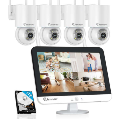 Iufuture P41 Home Wireless Cameras System with V16 12-Inch Monitor and 1TB HDD for Home Security