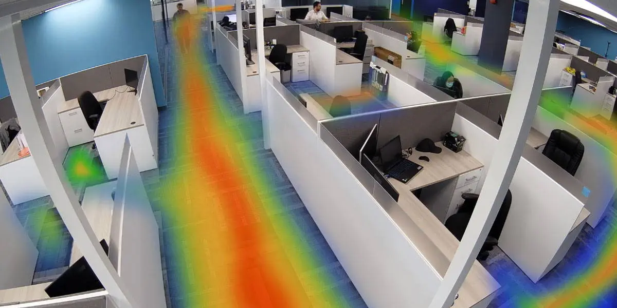 Office Surveillance Camera View Heat Map
