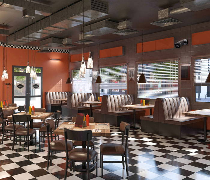 Restaurant Business Security Camera in Quick Serve Restaurants (QSR) or Fast Food location