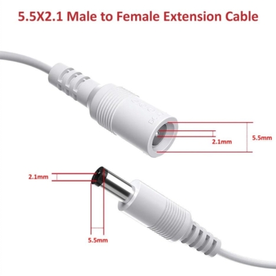 Jennov DC power extension cable 10M with male and female connectors for easy power connection