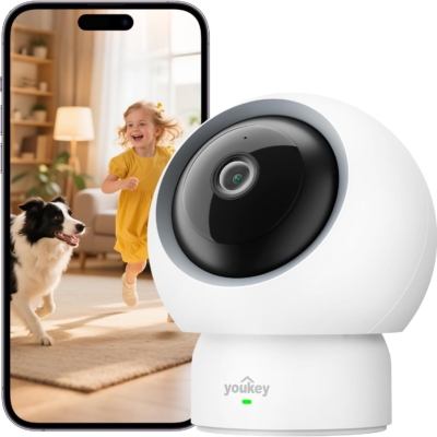 2.5K Indoor Security Camera – No Fees, WiFi 6, AI Baby & Pet Detection